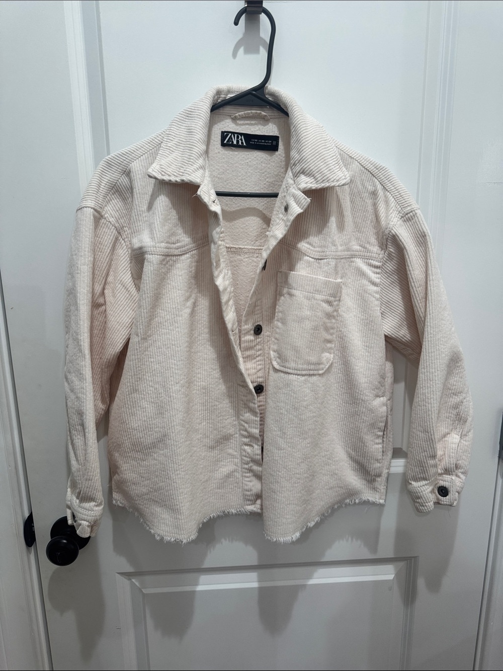 ZARA Off-White Corduroy Button Jacket